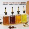 imageCoffee Syrup Dispenser for Coffee Bar 4 Pack Glass Syrup Dispensers Bottles with Bamboo Tray 7 Fl Oz Small Maple Syrup Container with Golden Spoon Vintage Oil Dispenser for Kitchen