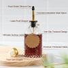 imageCoffee Syrup Dispenser for Coffee Bar 4 Pack Glass Syrup Dispensers Bottles with Bamboo Tray 7 Fl Oz Small Maple Syrup Container with Golden Spoon Vintage Oil Dispenser for Kitchen