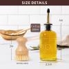 imageCoffee Syrup Dispenser for Coffee Bar 4 Pack Glass Syrup Dispensers Bottles with Bamboo Tray 7 Fl Oz Small Maple Syrup Container with Golden Spoon Vintage Oil Dispenser for Kitchen