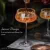 imageCoupe Glasses Set of 6  8oz Hand Blown Cocktail Glasses Clear Martini and Margarita Glass With Handmade DiamondPattern Design