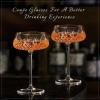 imageCoupe Glasses Set of 6  8oz Hand Blown Cocktail Glasses Clear Martini and Margarita Glass With Handmade DiamondPattern Design