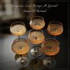 imageCoupe Glasses Set of 6  8oz Hand Blown Cocktail Glasses Clear Martini and Margarita Glass With Handmade DiamondPattern Design
