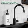 imageDish Soap Dispenser Matte Black Soap Dispenser for Kitchen Glass Dishes Dispenser with Pump Farmhouse Liquid Soap Bottle Dispenser Refillable Soap Bottle for Kitchen Decor 123fl ozWhite Dishes
