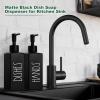 imageDish Soap Dispenser for Kitchen Glass Dishes Dispenser with Pump Refillable Liquid Kitchen Dish Bottle Farmhouse Soap Bottle for Home Decor 123fl oz Matte White Soap BottlesBlack Dishes  Black Hands
