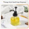 imageGlass Soap Dispenser with Pump Vintage Clear Mini Dispenser for Kitchen and Bathroom 7 oz Liquid BottlesClear