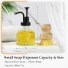 imageGlass Soap Dispenser with Pump Vintage Clear Mini Dispenser for Kitchen and Bathroom 7 oz Liquid BottlesClear