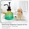imageGlass Soap Dispenser with Pump Vintage Clear Mini Dispenser for Kitchen and Bathroom 7 oz Liquid BottlesYellowgreen Gradient