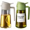 imageTrendPlain 2Pack 16oz Olive Oil Dispenser Set  Original ampamp LightBlocking Bottles with Stickers  White ampamp Green