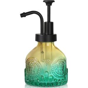 imageGlass Soap Dispenser with Pump Vintage Clear Mini Dispenser for Kitchen and Bathroom 7 oz Liquid BottlesYellowgreen Gradient