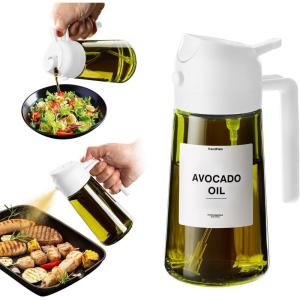imageTrendPlain  Original 16oz470ml Olive Oil Dispenser Bottle for Kitchen Gadgets and Air Fryer Accessories  Olive Oil Sprayer for Cooking wStickers  BlackWhite