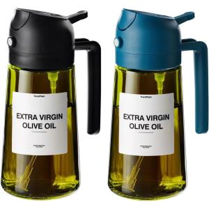 imageTrendPlain  Original 16oz470ml Olive Oil Dispenser Bottle for Kitchen Gadgets and Air Fryer Accessories  Olive Oil Sprayer for Cooking wStickers  BlackBlackNavy
