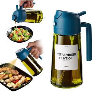 imageTrendPlain  Original 16oz470ml Olive Oil Dispenser Bottle for Kitchen Gadgets and Air Fryer Accessories  Olive Oil Sprayer for Cooking wStickers  BlackNavy