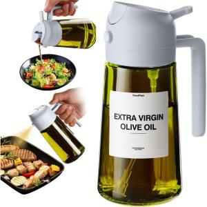 imageTrendPlain  Original 16oz470ml Olive Oil Dispenser Bottle for Kitchen Gadgets and Air Fryer Accessories  Olive Oil Sprayer for Cooking wStickers  BlackAsh