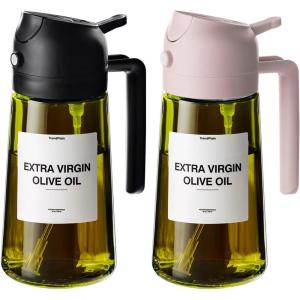 imageTrendPlain  Original 16oz470ml Olive Oil Dispenser Bottle for Kitchen Gadgets and Air Fryer Accessories  Olive Oil Sprayer for Cooking wStickers  BlackBlackPeach