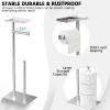 imageCISILY Black Toilet Paper Holder Stand with Phone Shelf Bathroom Toliet Decor Decoration Tissue Roll Free Standing Storage Rv Accessories Apartment Restroom Household Home EssentialsSilver