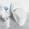 imageCISILY Black Toilet Paper Holder Stand with Phone Shelf Bathroom Toliet Decor Decoration Tissue Roll Free Standing Storage Rv Accessories Apartment Restroom Household Home EssentialsSilver