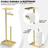 imageCISILY Black Toilet Paper Holder Stand with Phone Shelf Bathroom Toliet Decor Decoration Tissue Roll Free Standing Storage Rv Accessories Apartment Restroom Household Home EssentialsGold