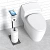 imageCISILY Black Toilet Paper Holder Stand with Phone Shelf Bathroom Toliet Decor Decoration Tissue Roll Free Standing Storage Rv Accessories Apartment Restroom Household Home EssentialsBlack