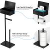 imageCISILY Black Toilet Paper Holder Stand with Phone Shelf Bathroom Toliet Decor Decoration Tissue Roll Free Standing Storage Rv Accessories Apartment Restroom Household Home EssentialsWith Wipe Box