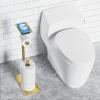 imageCISILY Black Toilet Paper Holder Stand with Phone Shelf Bathroom Toliet Decor Decoration Tissue Roll Free Standing Storage Rv Accessories Apartment Restroom Household Home EssentialsGold
