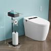 imageCISILY Black Toilet Paper Holder Stand with Phone Shelf Bathroom Toliet Decor Decoration Tissue Roll Free Standing Storage Rv Accessories Apartment Restroom Household Home EssentialsWith Wipe Box
