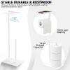imageCISILY Black Toilet Paper Holder Stand with Phone Shelf Bathroom Toliet Decor Decoration Tissue Roll Free Standing Storage Rv Accessories Apartment Restroom Household Home EssentialsWhite