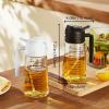imageTrendPlain 16oz470ml Glass Olive Oil Sprayer for Cooking  2 in 1 Olive Oil Dispenser Bottle for Kitchen Gadgets and Air Fryer Accessories Salad BBQ  BlackWhiteGreen