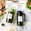 imageTrendPlain 2Pack 16oz Olive Oil Dispenser Set  Transparent ampamp LightBlocking Bottles with Stickers  White