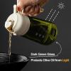 imageTrendPlain 2Pack 16oz Olive Oil Dispenser Set  Transparent ampamp LightBlocking Bottles with Stickers  White