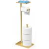 imageCISILY Black Toilet Paper Holder Stand with Phone Shelf Bathroom Toliet Decor Decoration Tissue Roll Free Standing Storage Rv Accessories Apartment Restroom Household Home EssentialsGold