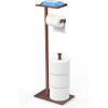 imageCISILY Black Toilet Paper Holder Stand with Phone Shelf Bathroom Toliet Decor Decoration Tissue Roll Free Standing Storage Rv Accessories Apartment Restroom Household Home EssentialsBronze