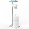 imageCISILY Black Toilet Paper Holder Stand with Phone Shelf Bathroom Toliet Decor Decoration Tissue Roll Free Standing Storage Rv Accessories Apartment Restroom Household Home EssentialsSilver