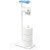 imageCISILY Black Toilet Paper Holder Stand with Phone Shelf Bathroom Toliet Decor Decoration Tissue Roll Free Standing Storage Rv Accessories Apartment Restroom Household Home EssentialsWhite