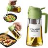 imageTrendPlain 16oz Olive Oil Dispenser Bottle for Kitchen  2 in 1 Oil Dispenser and Oil Sprayer for Cooking Air Fryer Salad 470ml Olive Oil Sprayer Green wStickers