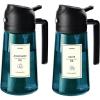 imageTrendPlain 16oz470ml Blue Glass Olive Oil Sprayer for Cooking  2 in 1 Olive Oil Dispenser for Kitchen Gadgets Air Fryer Salad and BBQ  Black2 Black