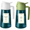 imageTrendPlain 16oz470ml Blue Glass Olive Oil Sprayer for Cooking  2 in 1 Olive Oil Dispenser for Kitchen Gadgets Air Fryer Salad and BBQ  BlackGreen  White