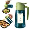 imageTrendPlain 16oz470ml Blue Glass Olive Oil Sprayer for Cooking  2 in 1 Olive Oil Dispenser for Kitchen Gadgets Air Fryer Salad and BBQ  BlackGreen