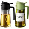 imageTrendPlain 2Pack 16oz Olive Oil Dispenser Set  Original ampamp LightBlocking Bottles with Stickers  Black ampamp Green