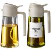 imageTrendPlain 2Pack 16oz Olive Oil Dispenser Set  Transparent ampamp LightBlocking Bottles with Stickers  White