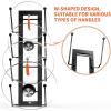 image8 Layers of Adjustable Pot Lid Organizer Rack for Cabinet DoorWall2Pack Lid Organizer Pots and Pans Holder for Kitchen Storage with No Drilling Adhesive Black