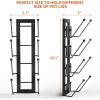 image8 Layers of Adjustable Pot Lid Organizer Rack for Cabinet DoorWall2Pack Lid Organizer Pots and Pans Holder for Kitchen Storage with No Drilling Adhesive Black