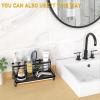 imageCisily Large Kitchen Sink Caddy Organizer Rustproof NonSlip Soap Dish Dispenser Brush Sponge Holder for Kitchen Sink Kitchen Organization and Storage Home Essentials AccessoriesBlackBlack