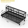 imageCisily Large Kitchen Sink Caddy Organizer Rustproof NonSlip Soap Dish Dispenser Brush Sponge Holder for Kitchen Sink Kitchen Organization and Storage Home Essentials AccessoriesBlackBlack
