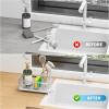 imageCisily Silver Sponge Holder for Kitchen Sink Sink Caddy Organizer with High Brush Holder Kitchen Countertop Organizers and Storage Essentials Rustproof 304 Stainless Steel Soap Dispenser OrganizeStainless Steel