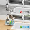 imageCisily Silver Sponge Holder for Kitchen Sink Sink Caddy Organizer with High Brush Holder Kitchen Countertop Organizers and Storage Essentials Rustproof 304 Stainless Steel Soap Dispenser OrganizeBlue