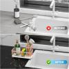 imageCisily Silver Sponge Holder for Kitchen Sink Sink Caddy Organizer with High Brush Holder Kitchen Countertop Organizers and Storage Essentials Rustproof 304 Stainless Steel Soap Dispenser OrganizeRose Gold