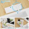 imageCisily Silver Sponge Holder for Kitchen Sink Sink Caddy Organizer with High Brush Holder Kitchen Countertop Organizers and Storage Essentials Rustproof 304 Stainless Steel Soap Dispenser OrganizeWhite