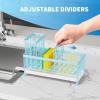imageCisily Silver Sponge Holder for Kitchen Sink Sink Caddy Organizer with High Brush Holder Kitchen Countertop Organizers and Storage Essentials Rustproof 304 Stainless Steel Soap Dispenser OrganizeBlue