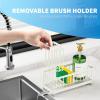 imageCisily Silver Sponge Holder for Kitchen Sink Sink Caddy Organizer with High Brush Holder Kitchen Countertop Organizers and Storage Essentials Rustproof 304 Stainless Steel Soap Dispenser OrganizeCream