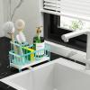 imageCisily Silver Sponge Holder for Kitchen Sink Sink Caddy Organizer with High Brush Holder Kitchen Countertop Organizers and Storage Essentials Rustproof 304 Stainless Steel Soap Dispenser OrganizeTurquoise